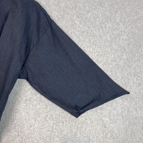 Eskandar Blue 100% Cotton Band Collar 3/4 Sleeve Button Up Tunic Size 1 - Picture 6 of 8